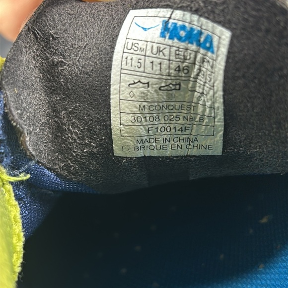 🔥🔥🔥 Hoka One One Conquest Men's Running Shoes Blue Size: 11.5🔥🔥🔥 - Picture 10 of 10